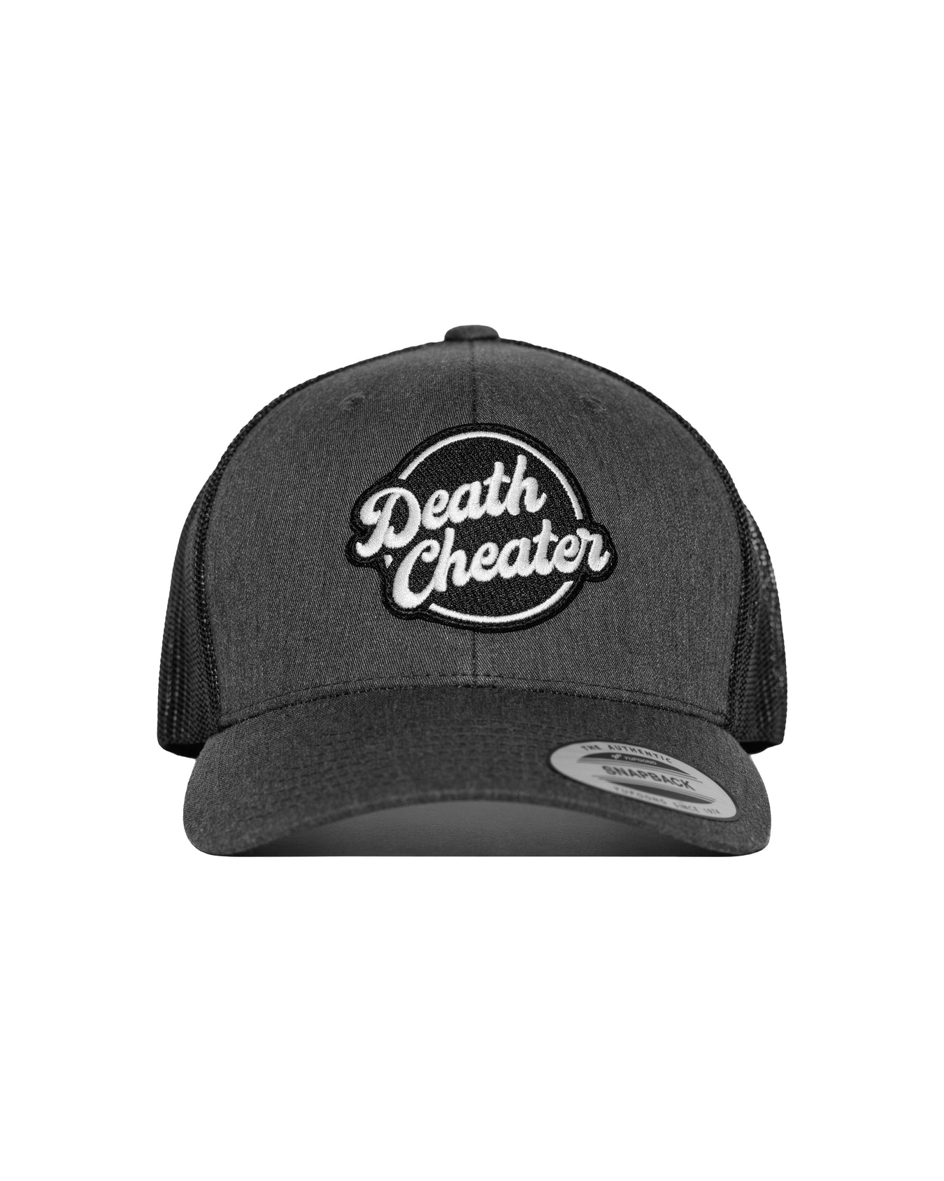 Death Cheater™ Halo Patch Grey & Black Curved Bill Snapback