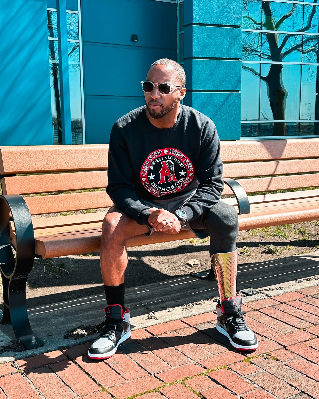 Amplife® Born and Built Champion Black & Gold Crewneck Sweatshirt