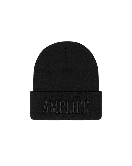 Amplife® Black & Black Beanie Front