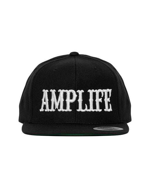 Amplife® Black & White Flat Bill Snapback Front