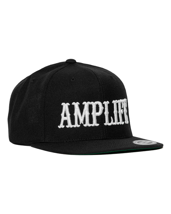 Amplife® Black & White Flat Bill Snapback Side