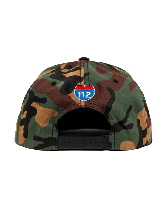 Amplife® Camo & Black Flat Bill Snapback Back