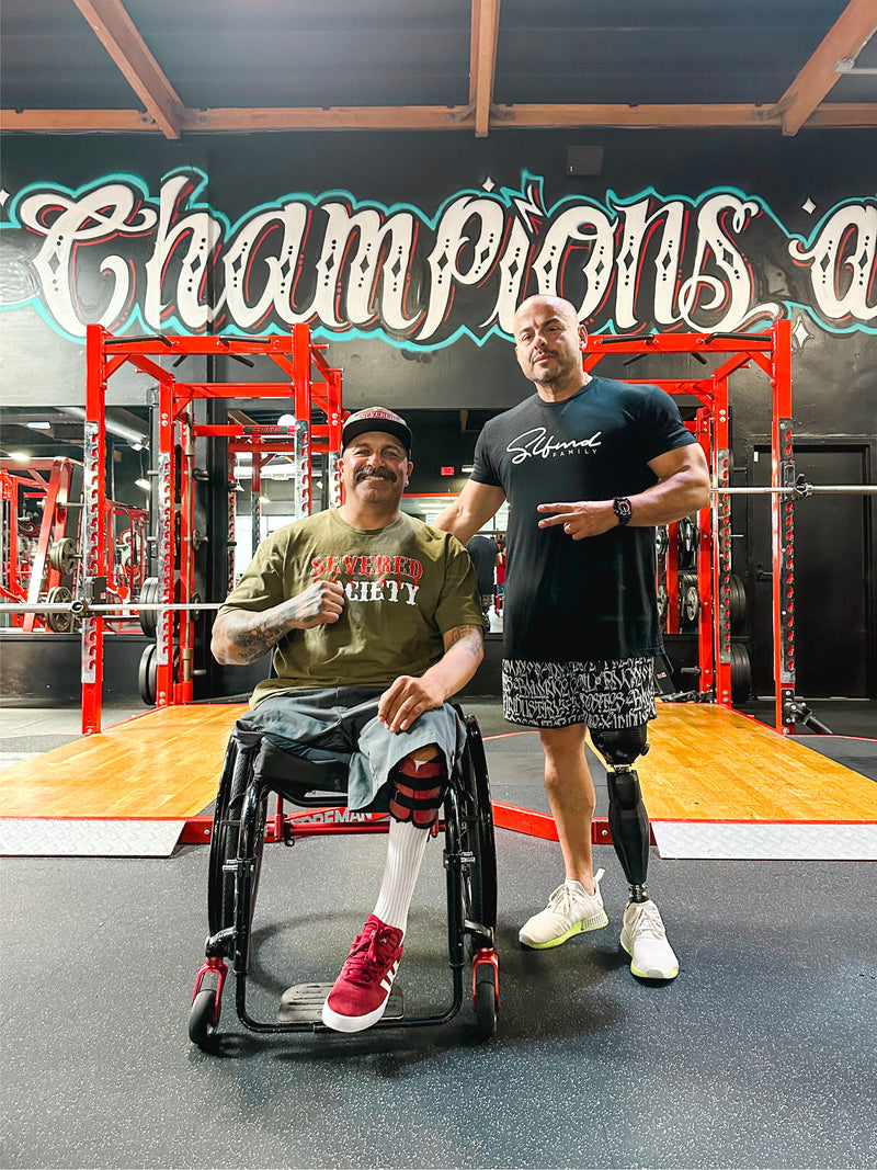 Portrait of Amplife® Foundation & Amplife® Founder Abdul Nevarez and Tomás De La Mora at Tomás' gym