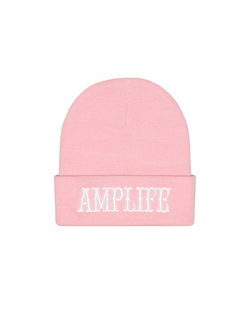 Amplife® Pink & White Beanie Front