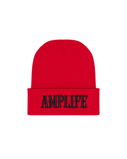 Amplife® Red & Black Beanie Front