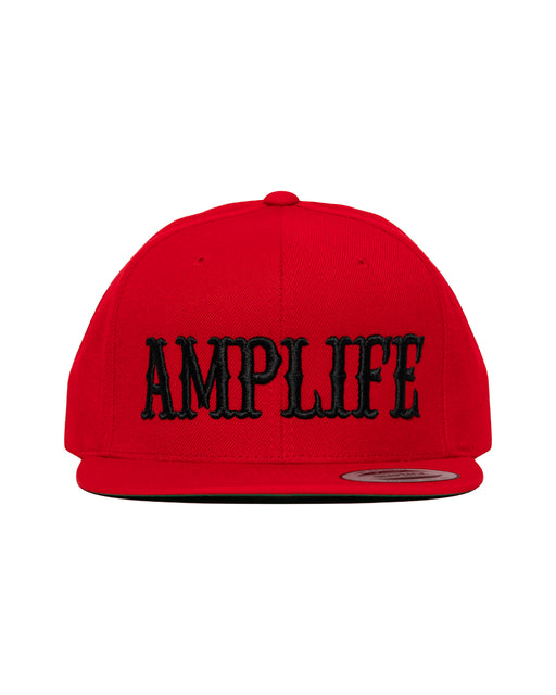 Amplife® Red & Black Flat Bill Snapback Front