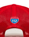 Amplife® Red & White Curved Bill Trucker Snapback Back Detail