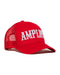 Amplife® Red & White Curved Bill Trucker Snapback Side