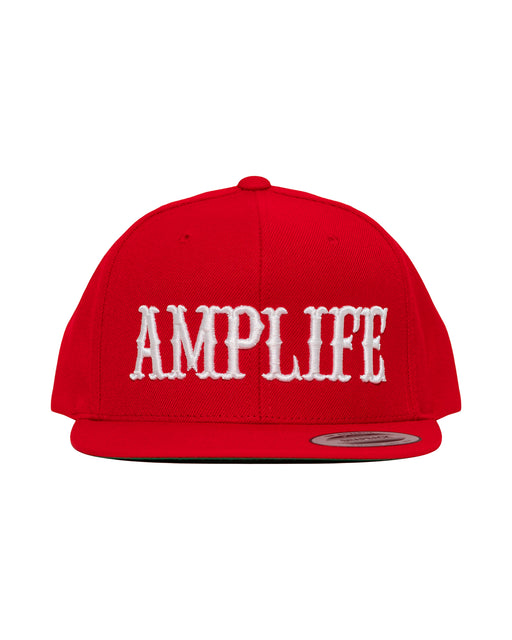 Amplife® Red & White Flat Bill Snapback Front