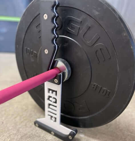 Equip Products Bar Jack holding a barbell with 10 lbs.