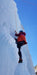 A Paradox Sports climber ascending the icewall at the Lake City Ice Skills 201.