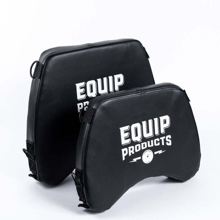 Equip Products Black Small and Large LapMat™ on a white background.